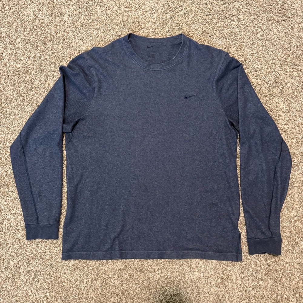 Nike Men's Blue Long Sleeve Shirt - Nike Primary